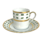 La Bocca vert - Tasse et soucoupe caf 0.10 litre