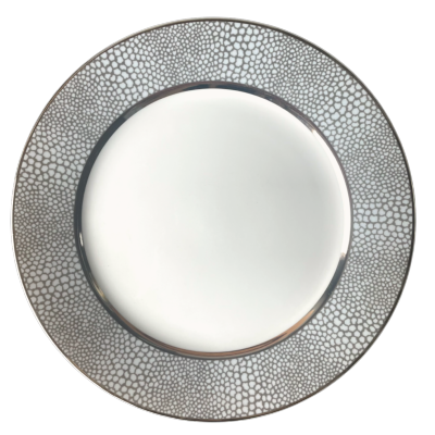 Makassar platine - Assiette présentation 30 cm