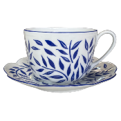 Olivier bleu - Tasse et soucoupe djeuner 0.40 litre