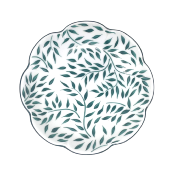 Olivier vert filet vert - Assiette creuse calotte 22 cm