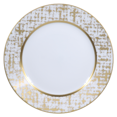 Tweed White & Gold - Assiette plate 27.5 cm