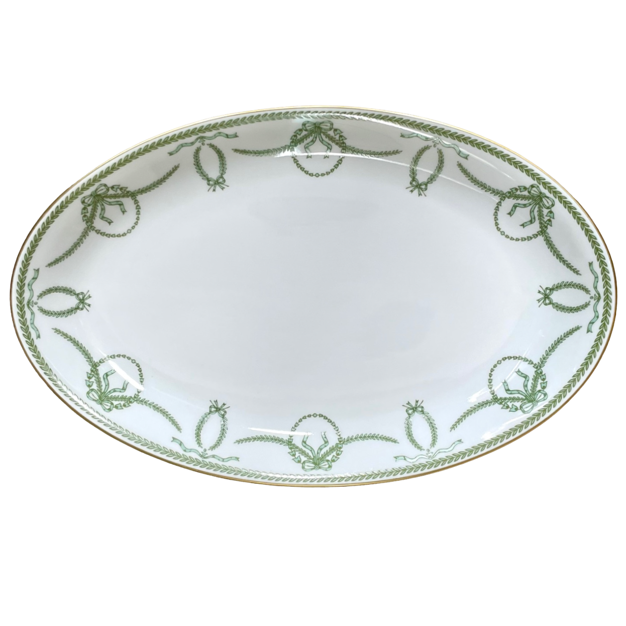 Cheverny vert - Plat ovale 35 cm