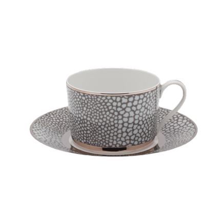 Makassar platine - Tasse et soucoupe thé 0.20 litre