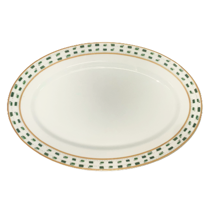 La Bocca vert - Plat ovale 41 cm