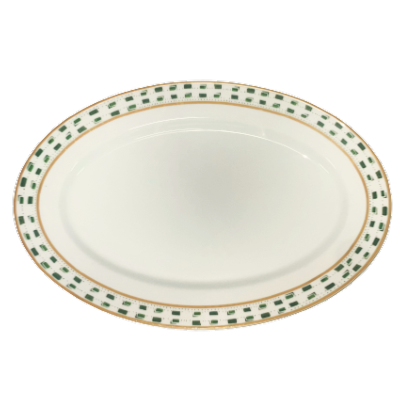 La Bocca vert - Plat ovale 35 cm