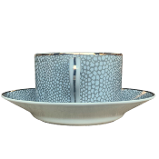 Makassar platine - Tasse et soucoupe déjeuner 0.40 litre