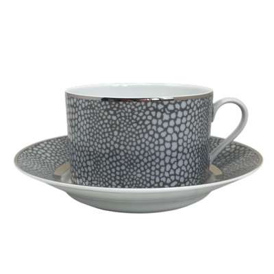 Makassar platine - Tasse et soucoupe déjeuner 0.40 litre