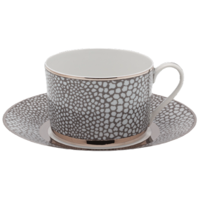 Makassar platine - Tasse et soucoupe thé 0.20 litre