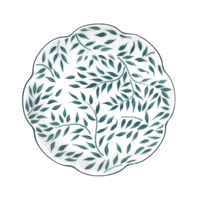 Olivier vert filet vert - Assiette creuse calotte 22 cm