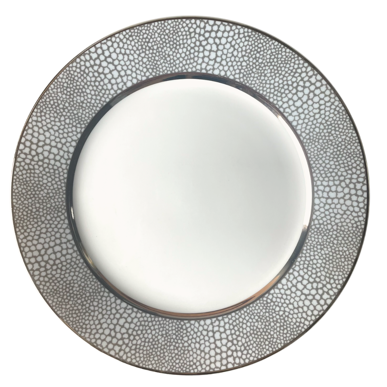 Makassar platine - Assiette présentation 30 cm